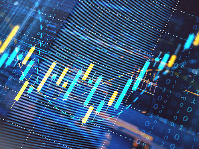 Digital stock chart graph